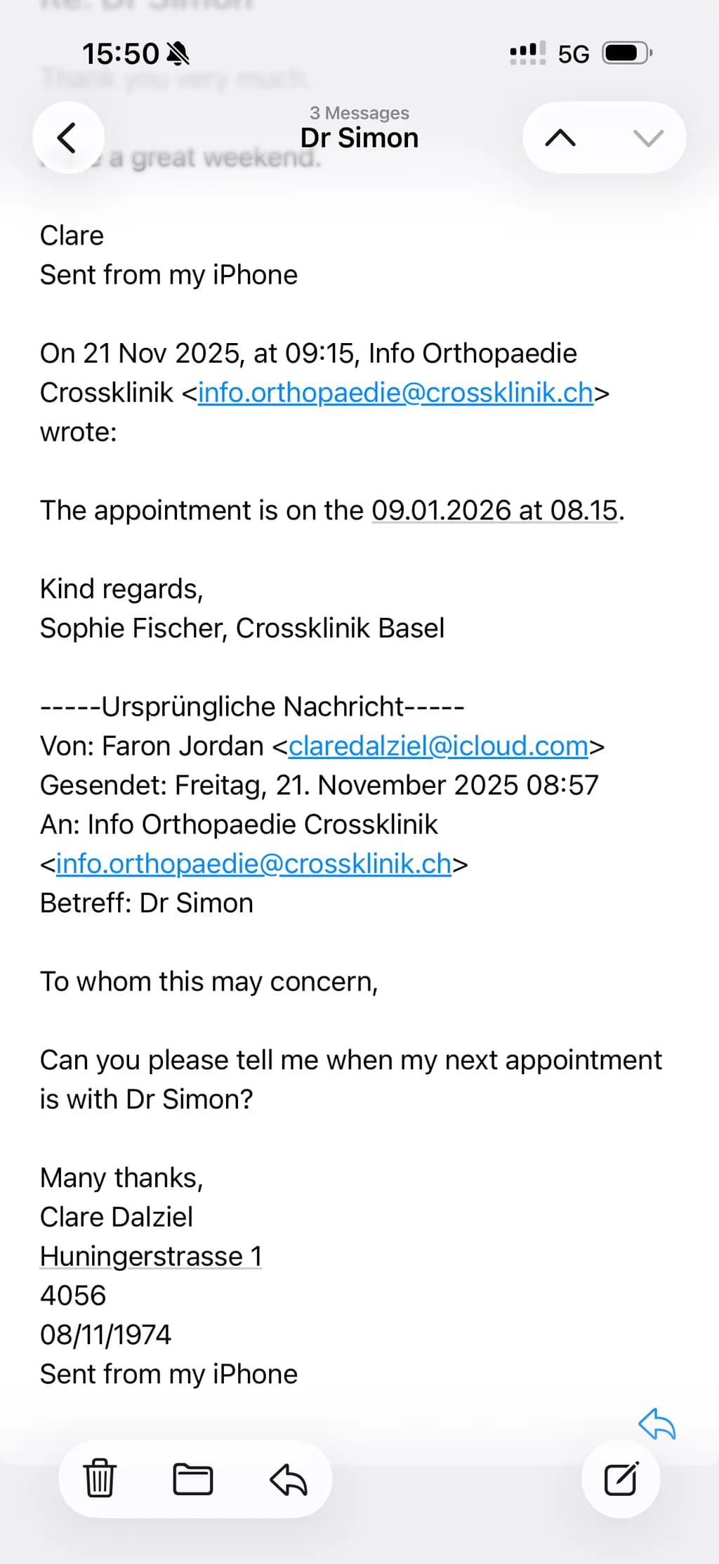 Appointment Inquiry
