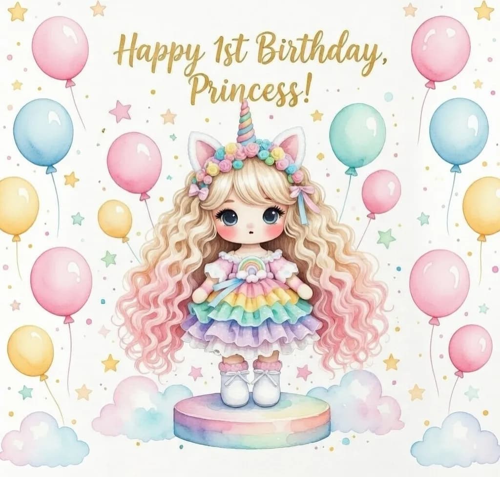 Rainbow Unicorn Birthday Girl