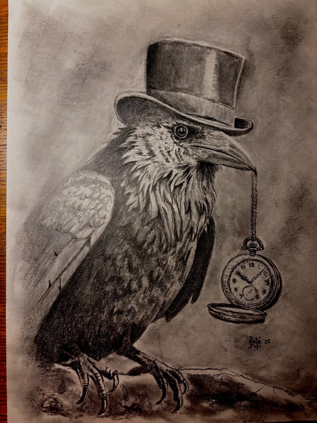 Raven with Pocket Watch