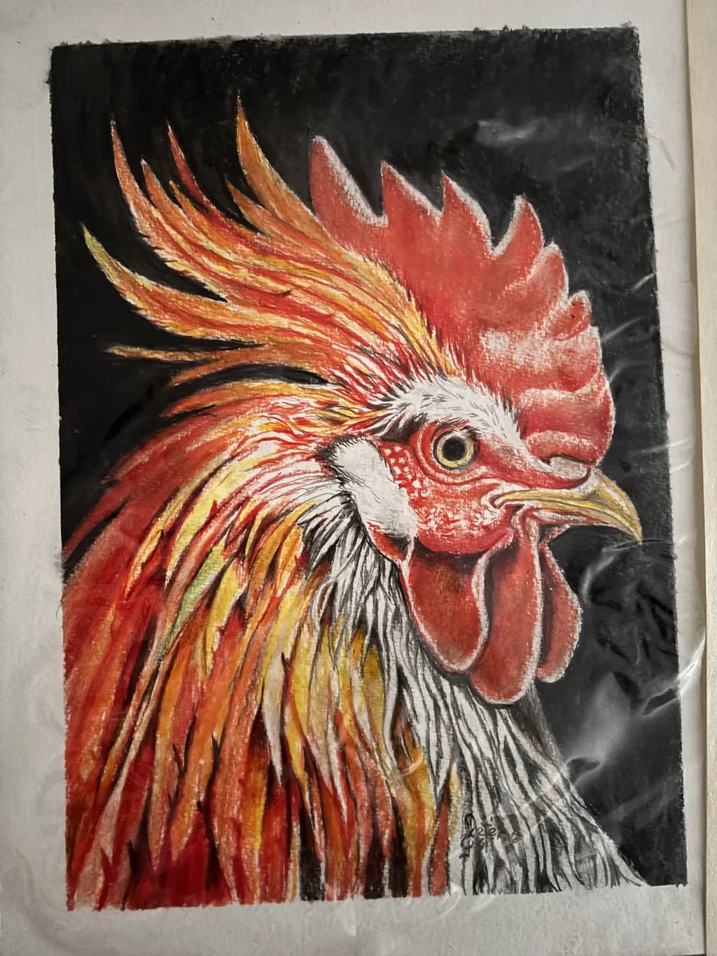 Fiery Rooster Portrait