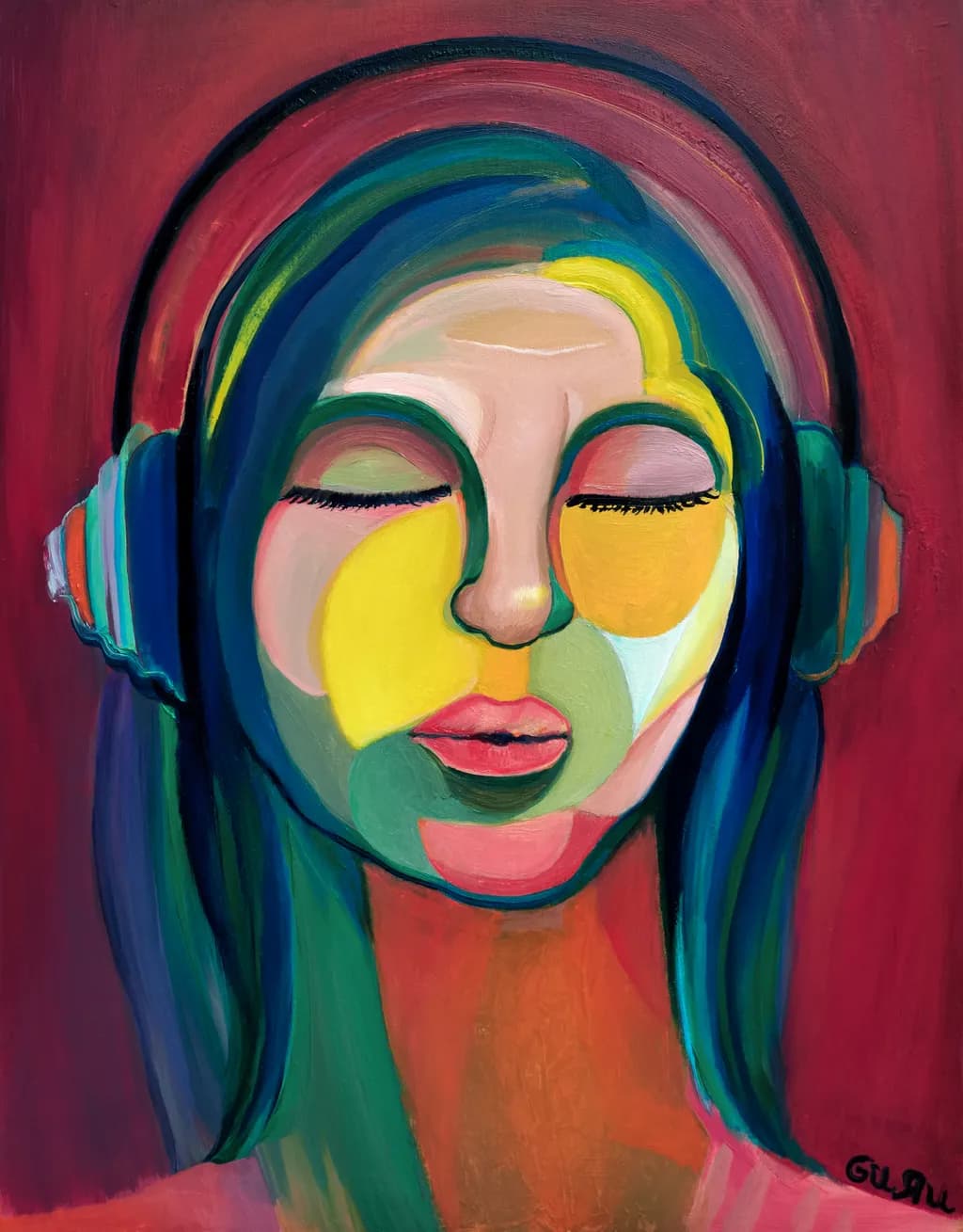 Head of a Woman Listening to Music