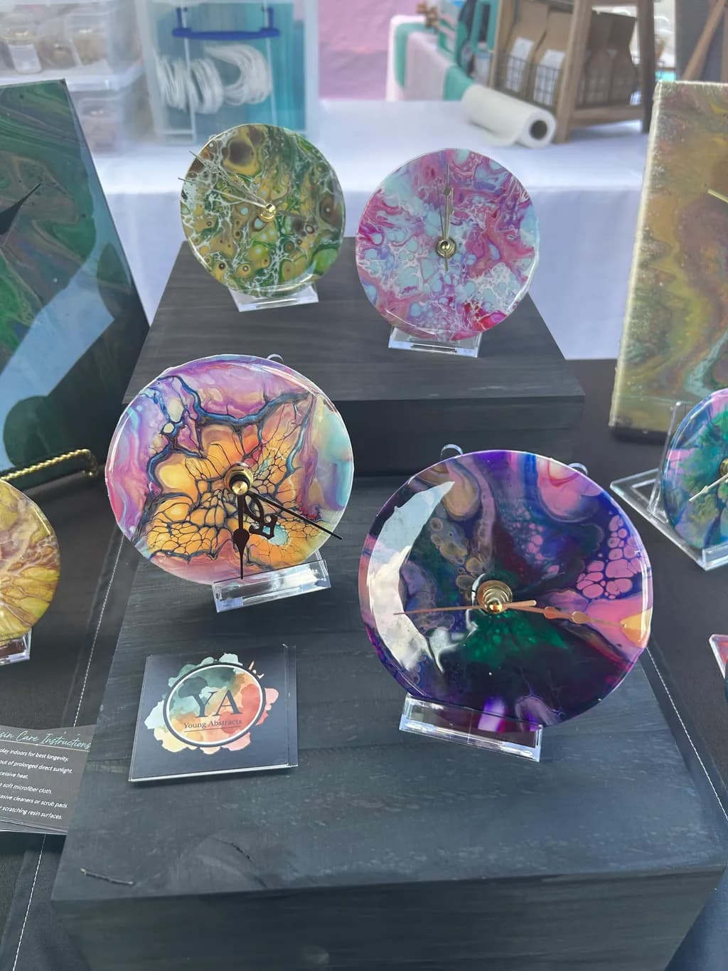 Abstract Resin Clocks