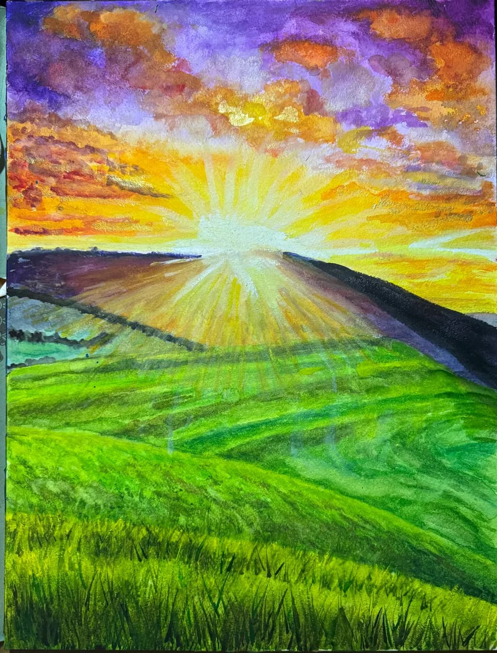 Sunrise Over Hills
