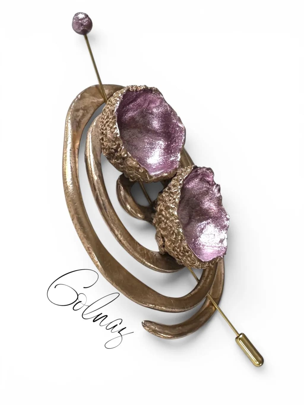 Metallic Purple Bloom Brooch