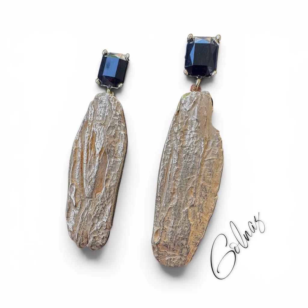 Textured Eclipse Earrings