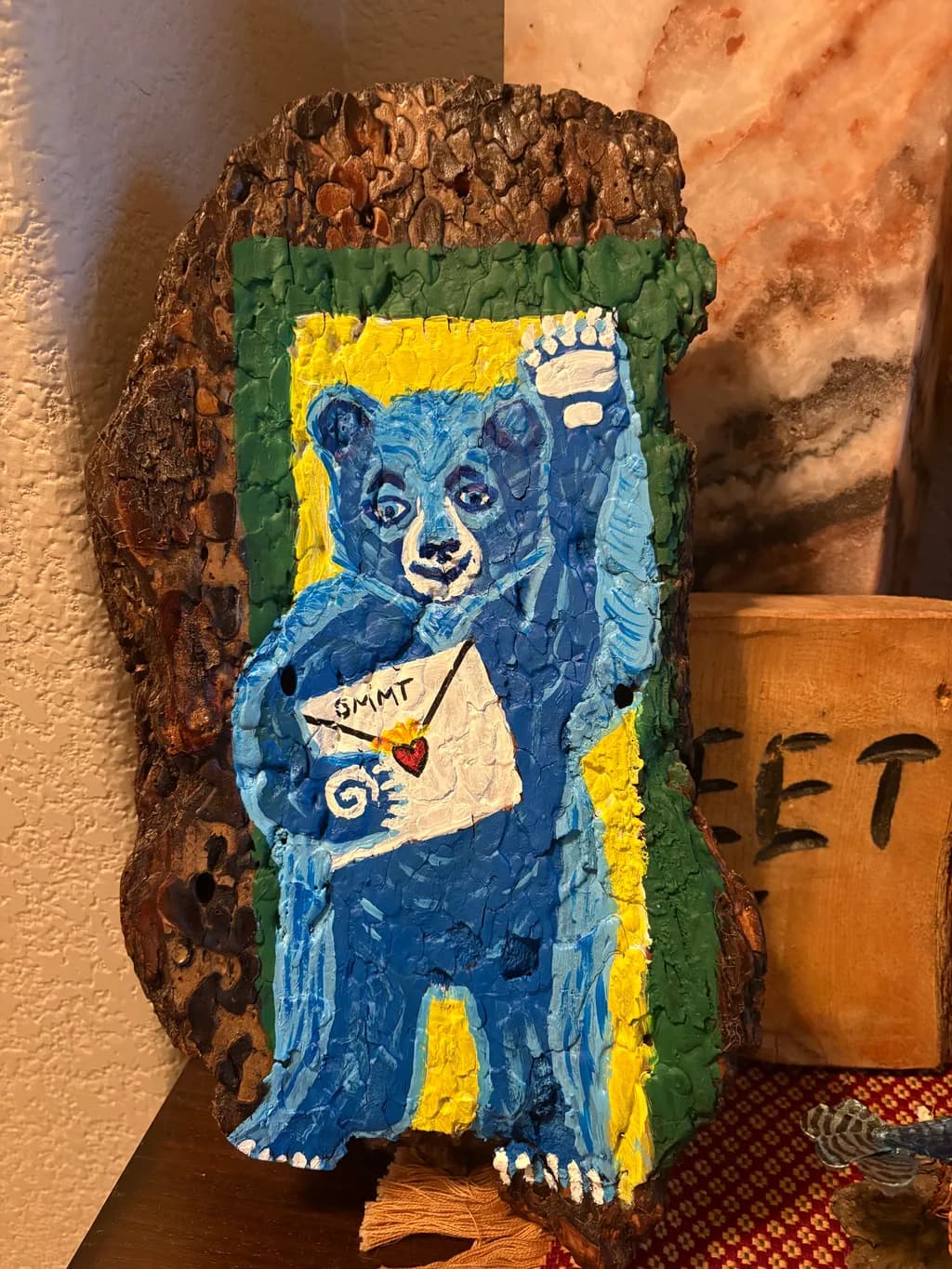 Blue Bear with Letter
