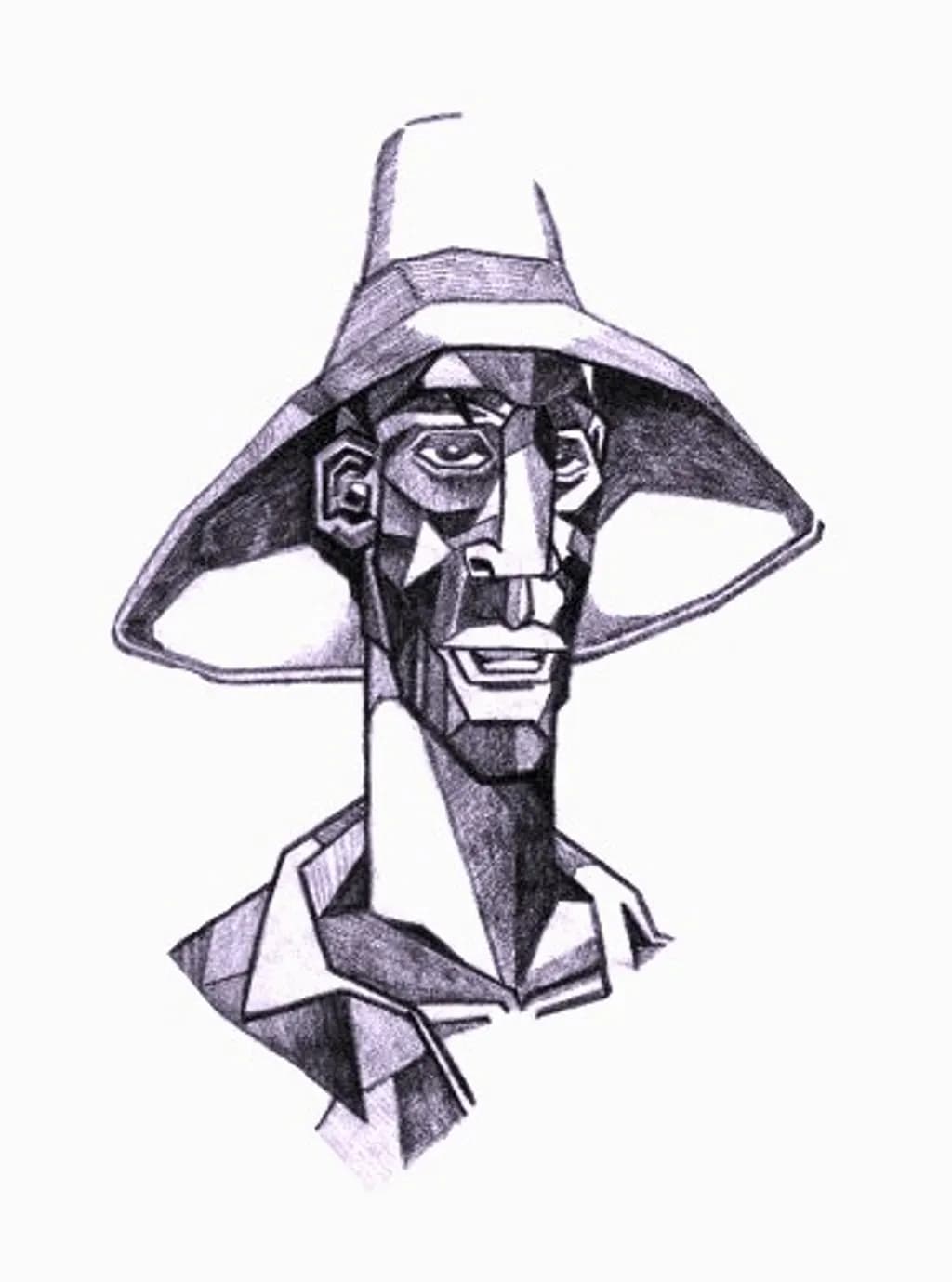 Geometric Portrait in Hat