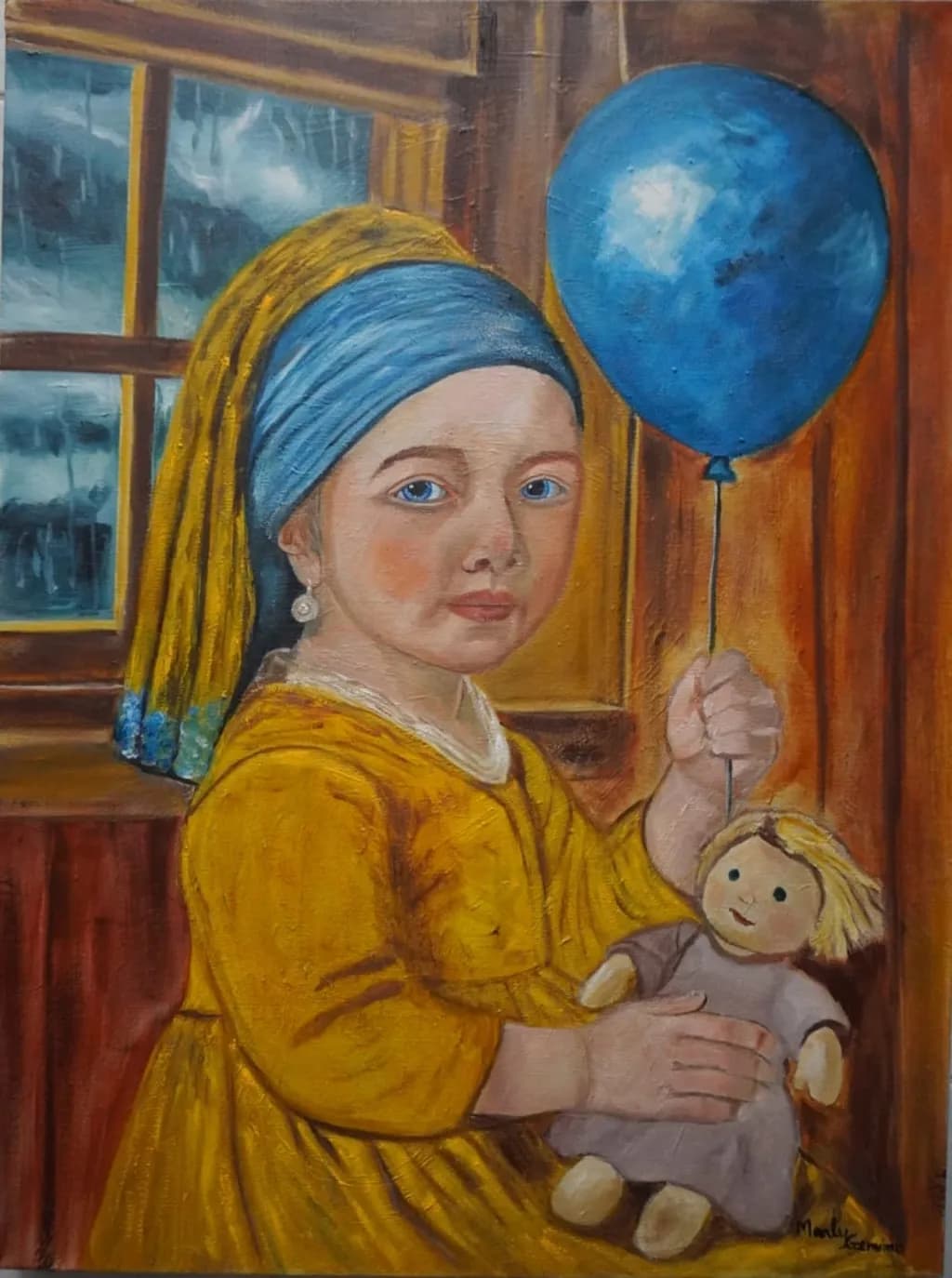 Girl with Balloon and Doll