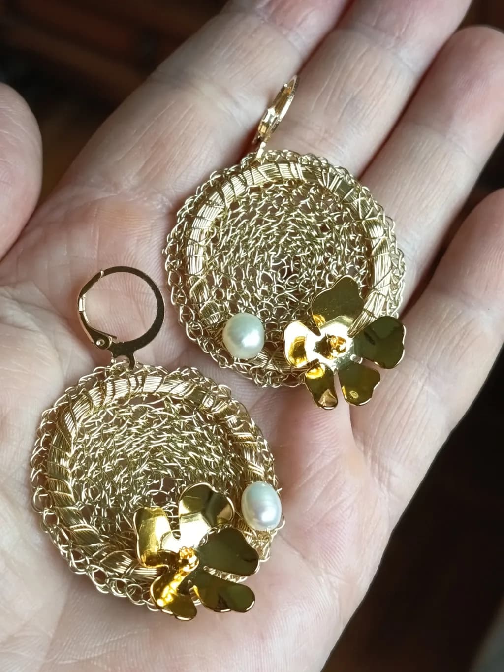 Floral Gold Earrings