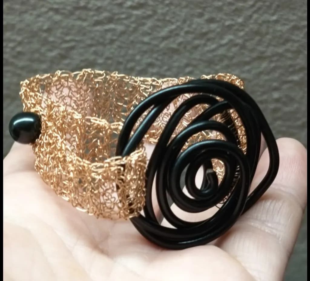 Copper Lace Spiral Bracelet