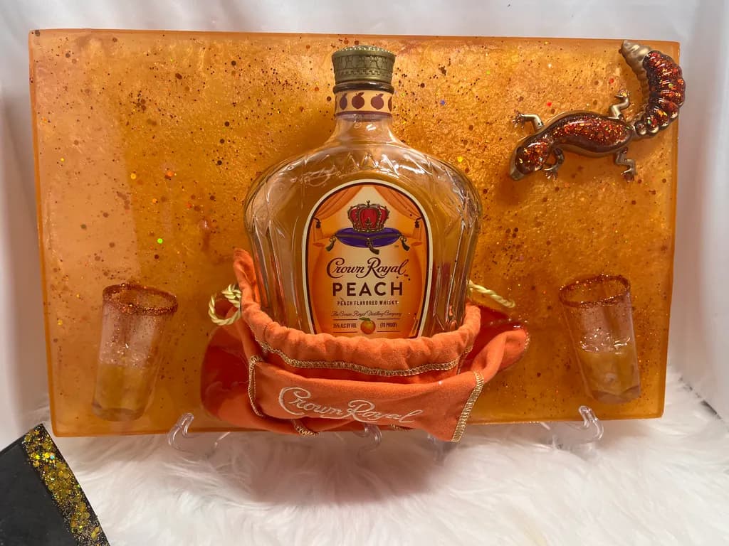 Crowned Peach Whiskey Display