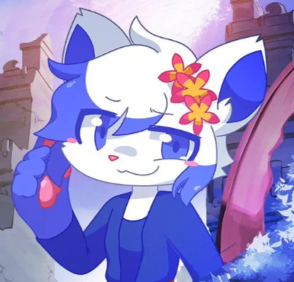 Playful Blue Character