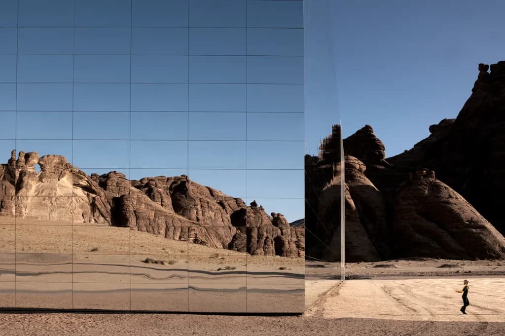 Mirrored Desert Monument