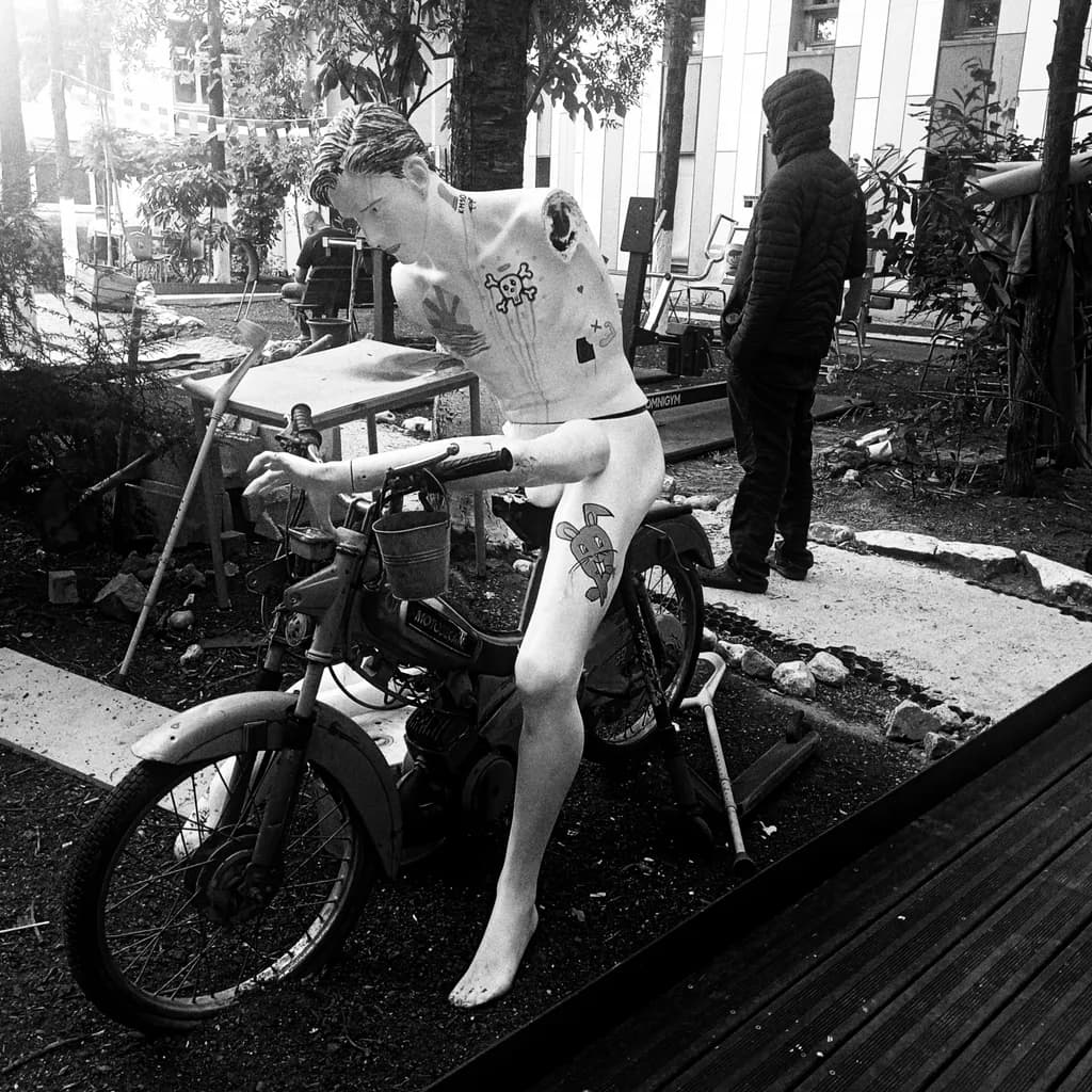 Tattooed Mannequin on Motorbike