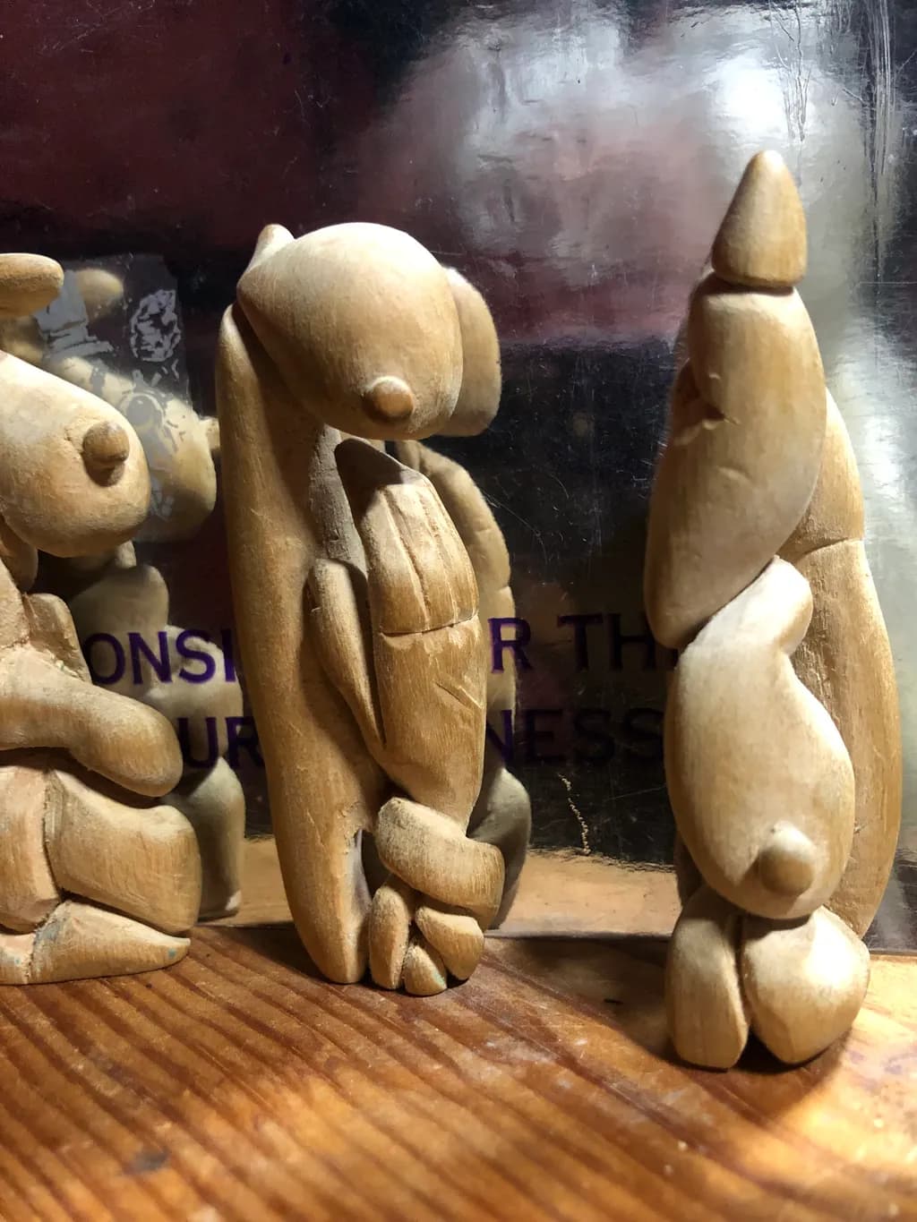 Wooden Figures in Conversation