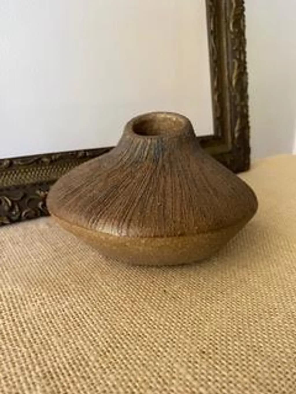 Textured Brown Ceramic Vase