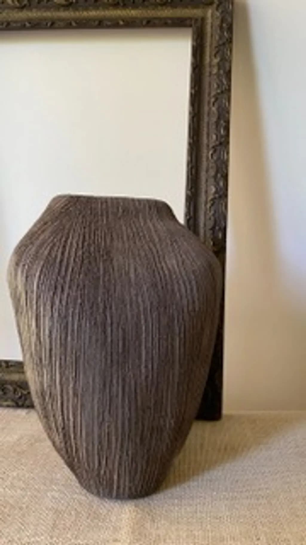 Textured Brown Ceramic Vase
