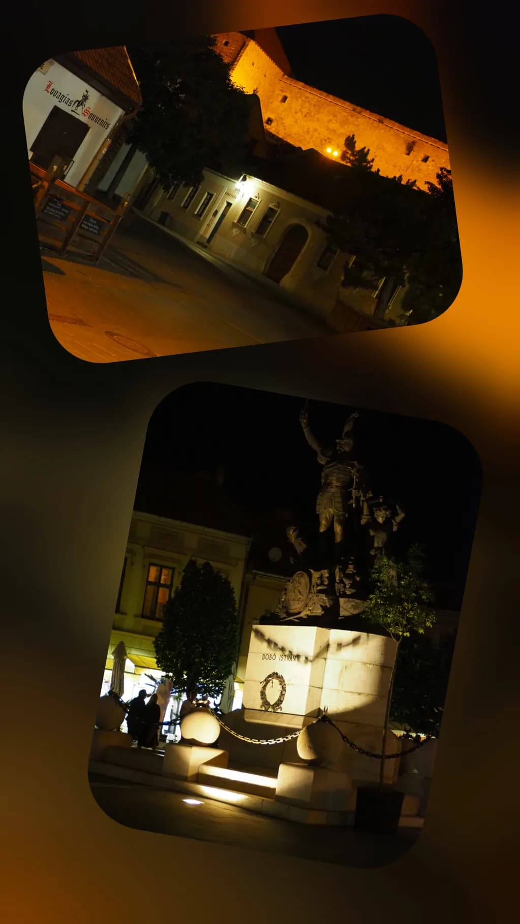 Nighttime Castle and Monument