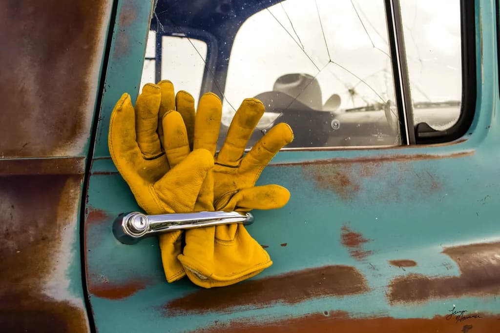 Gloves on Vintage Door