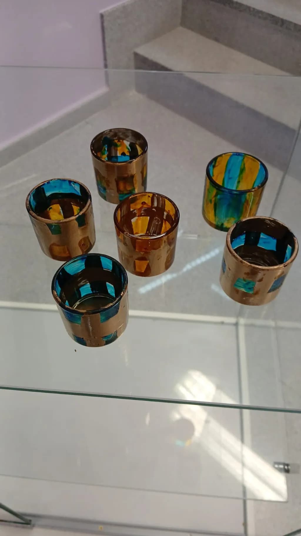 Colorful Glass Holders Set