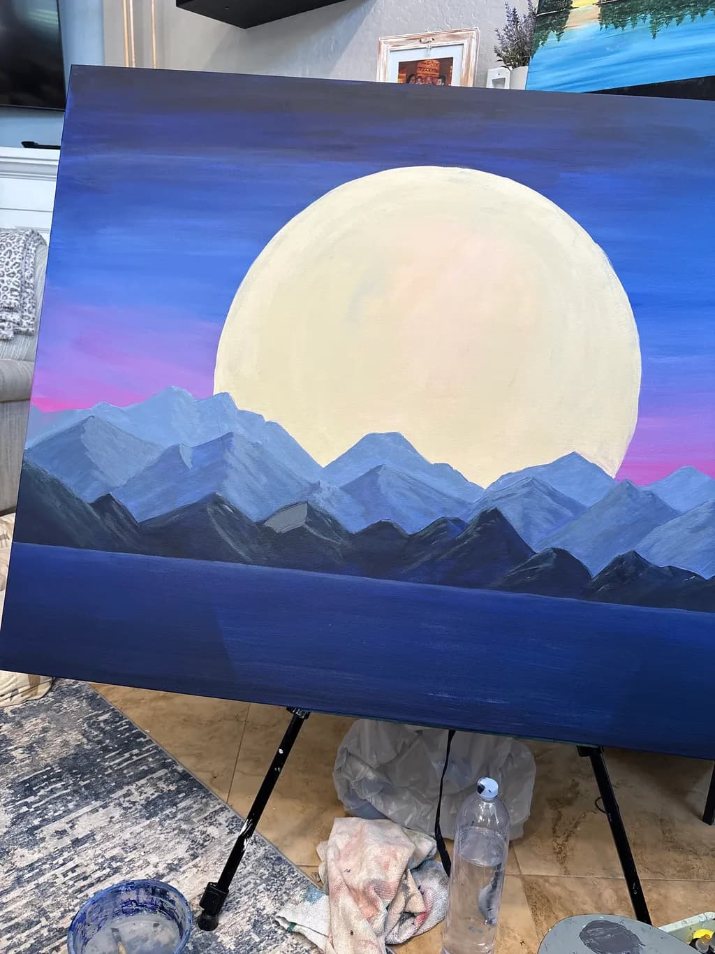 Moonlit Mountain Range
