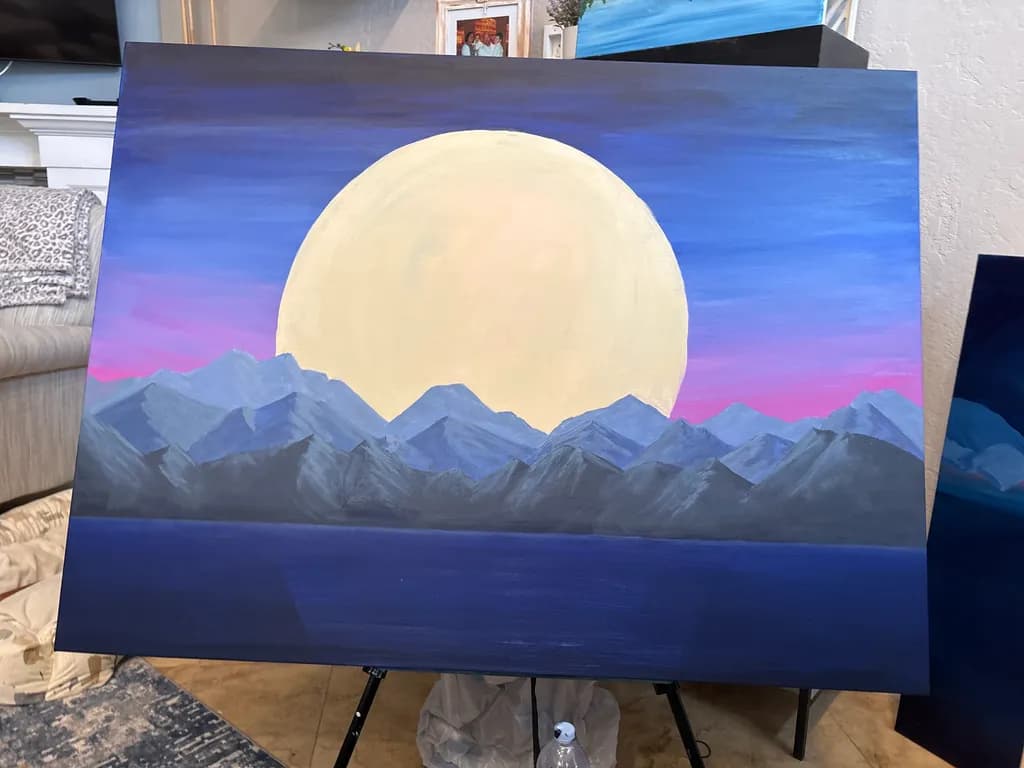 Moonrise Over Mountains
