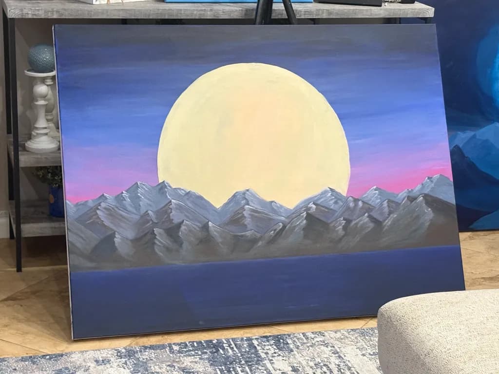Moonrise Over Mountains