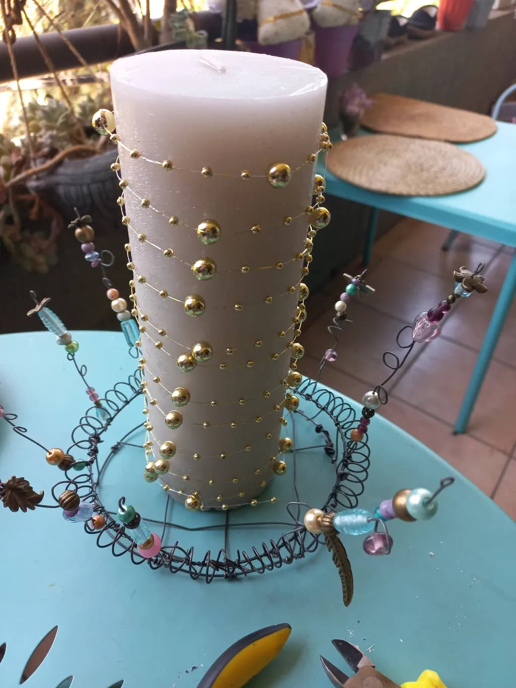 Beaded Candle Holder