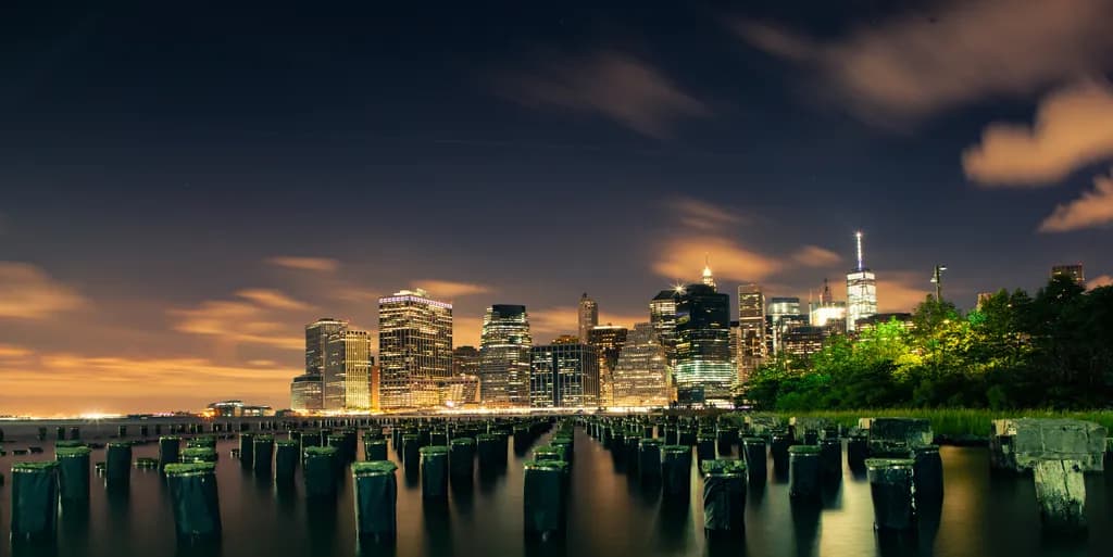 City Pillars at Night