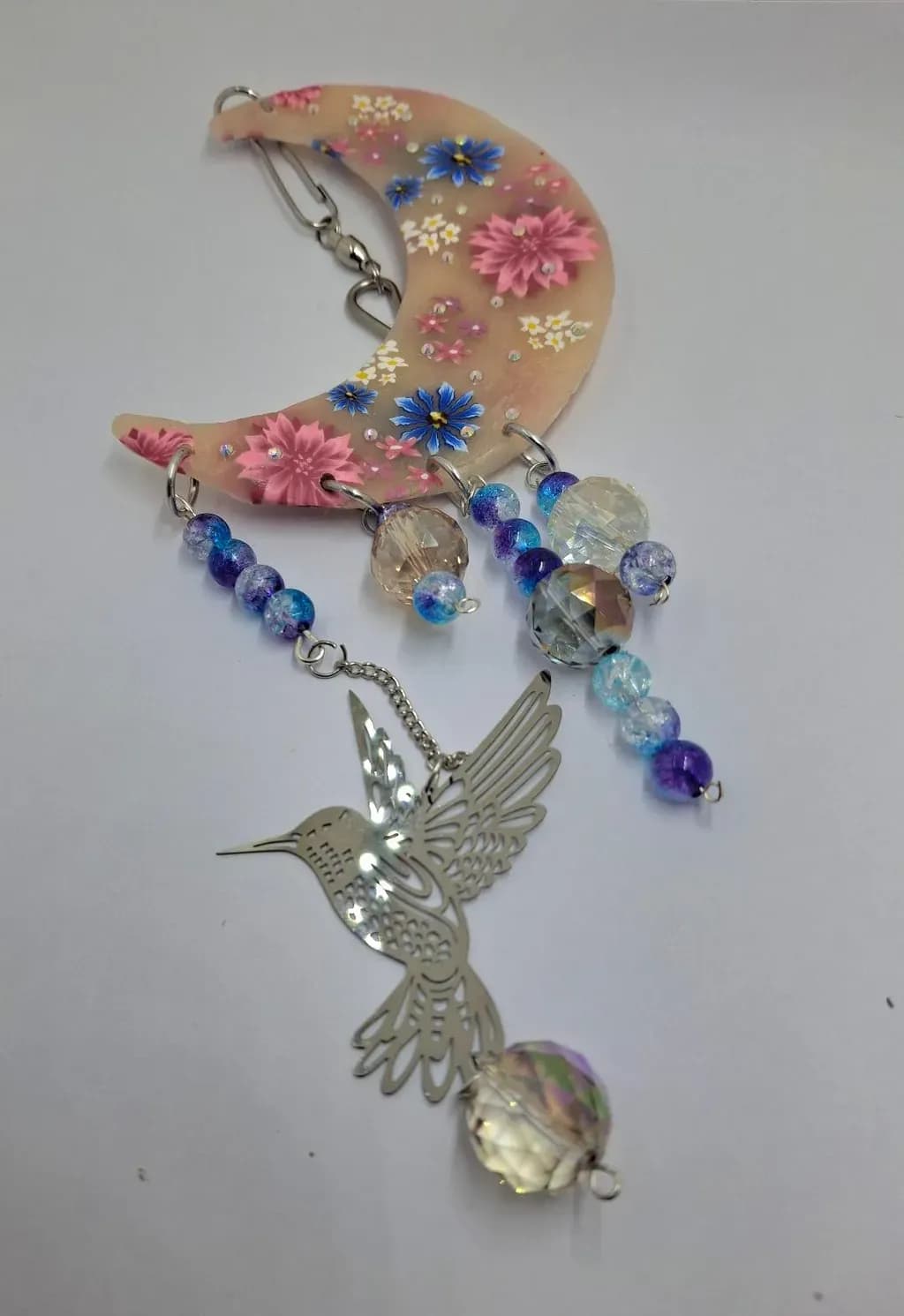 Moonlit Hummingbird Charm