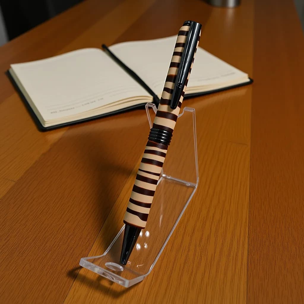 Striped Wood Pen Stand