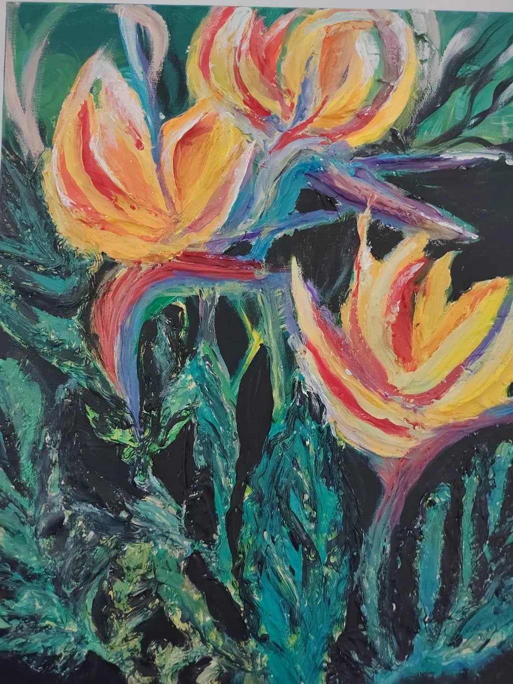 Teal Garden Blooms