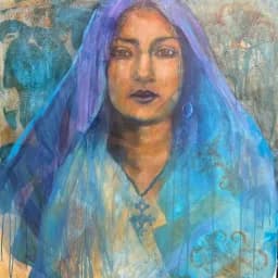 Woman in Blue Veil