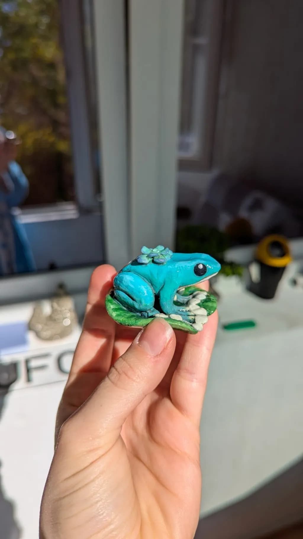 Turquoise Frog Figurine