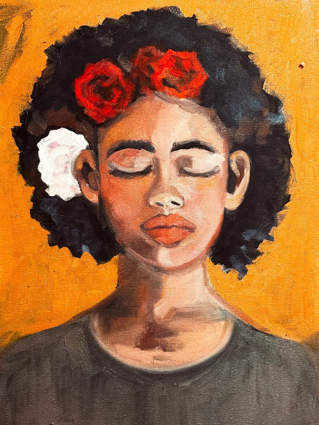 Floral Portrait in Orange