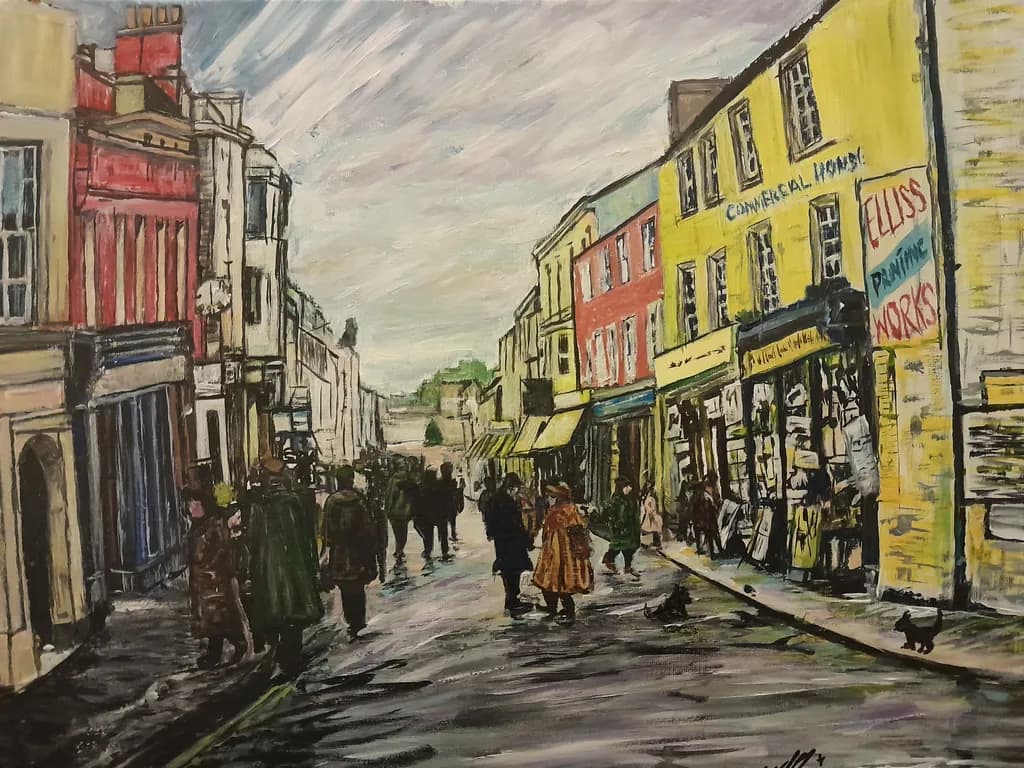 Old welsh village Pwllheli in the 1950s 