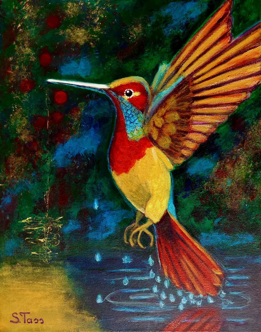 Hummingbird Over Water