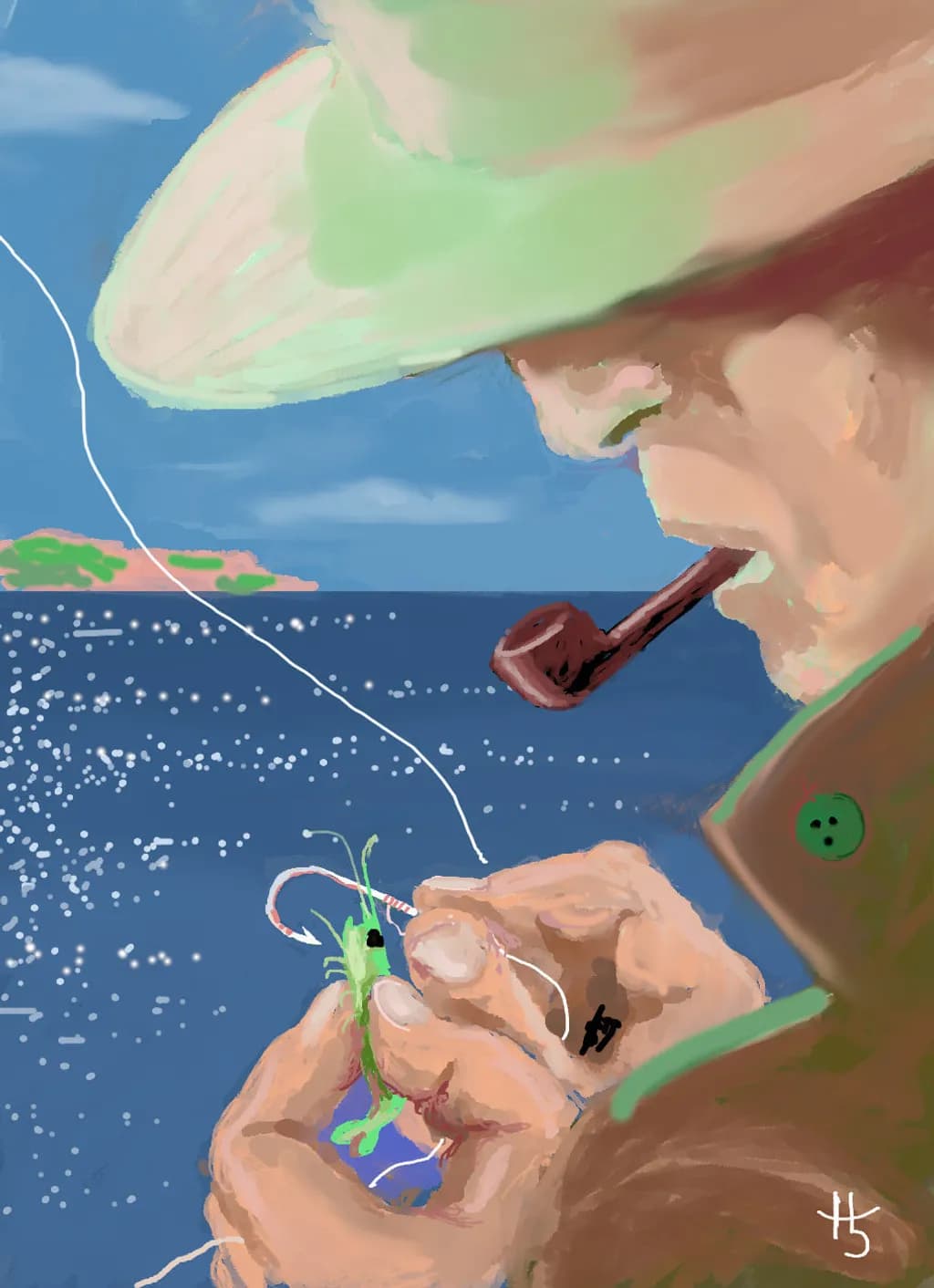 Fisherman with Pipe