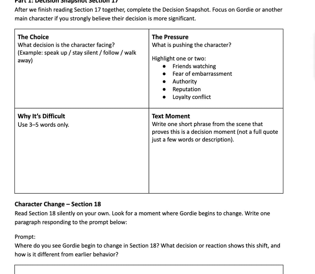 Decision Snapshot Template