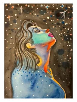 Woman in Awe of the Stars