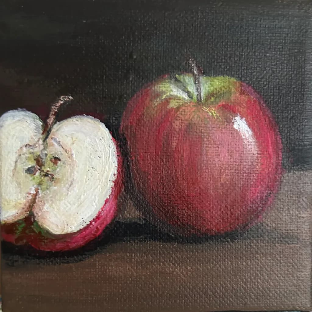 Crimson Apple Still Life