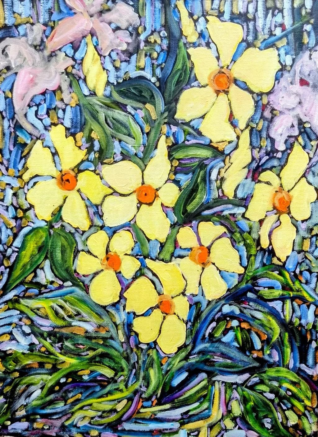 Yellow Flowers with Leaves