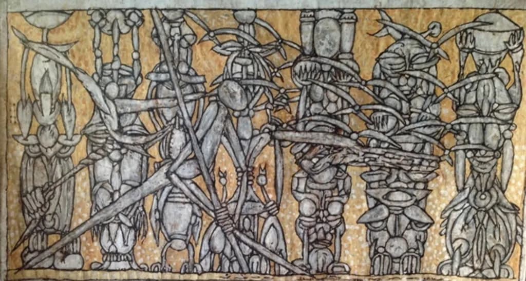 Abstract Tribal Figures Pattern
