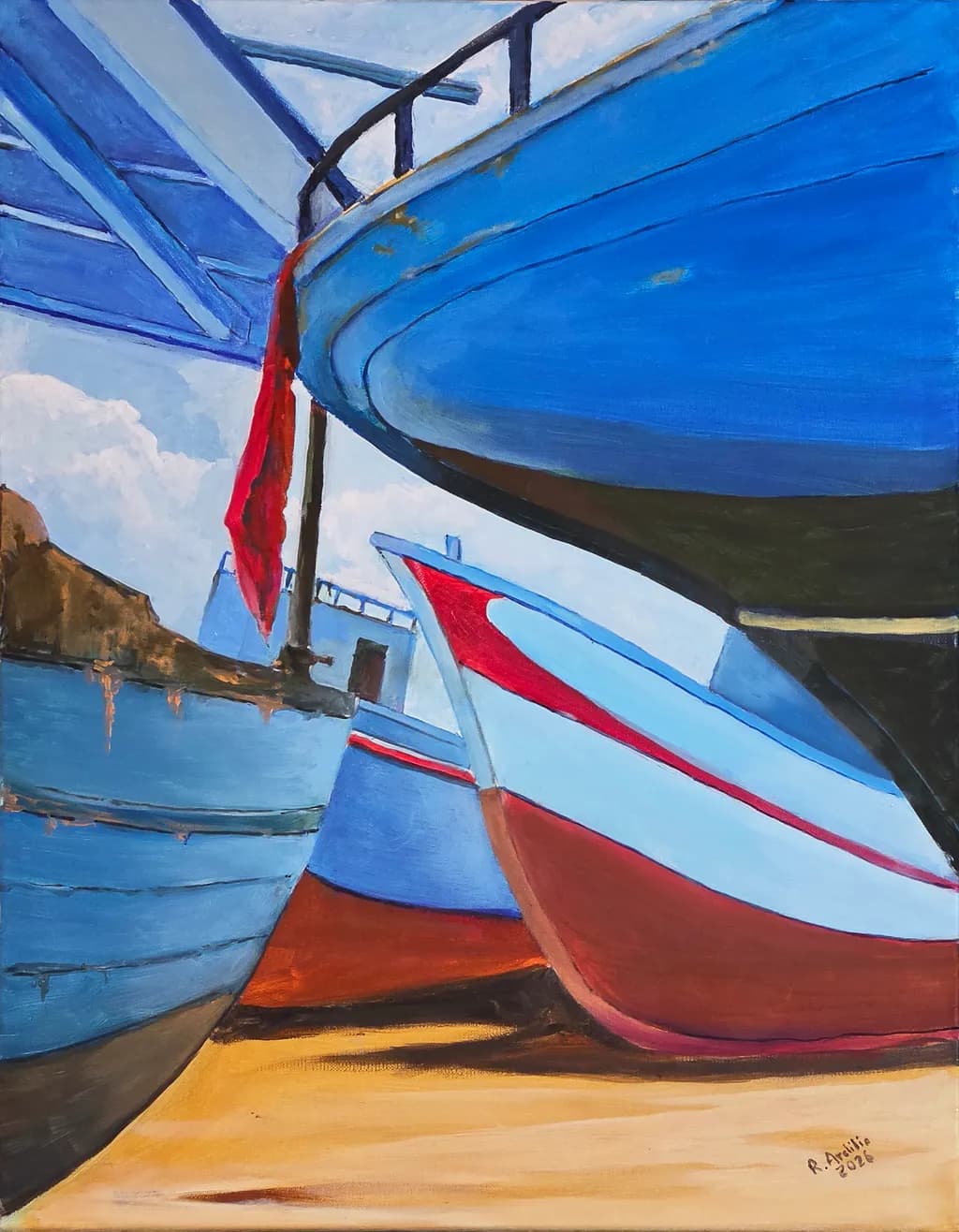 Colorful Docked Boats