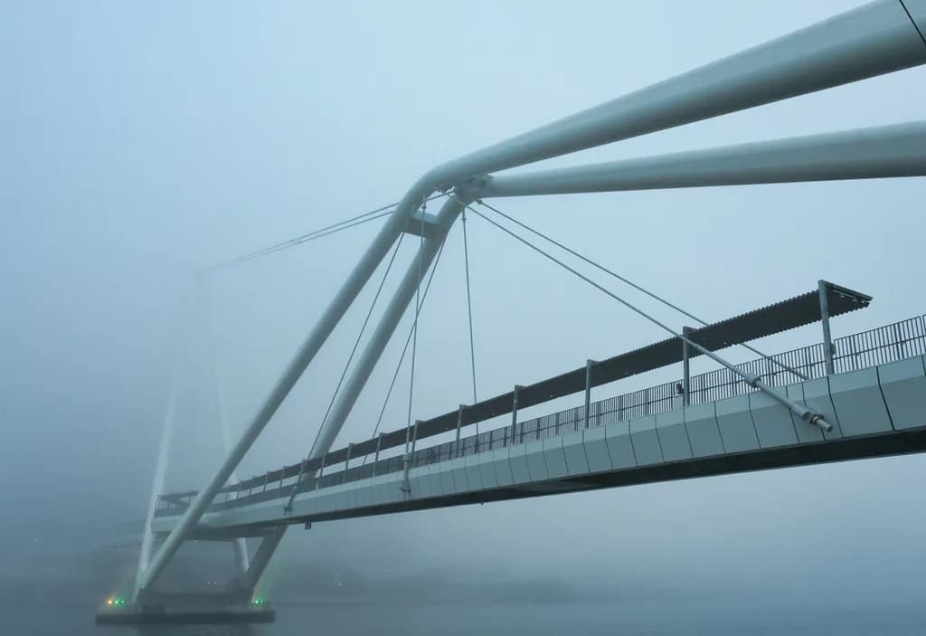 Foggy River Bridge