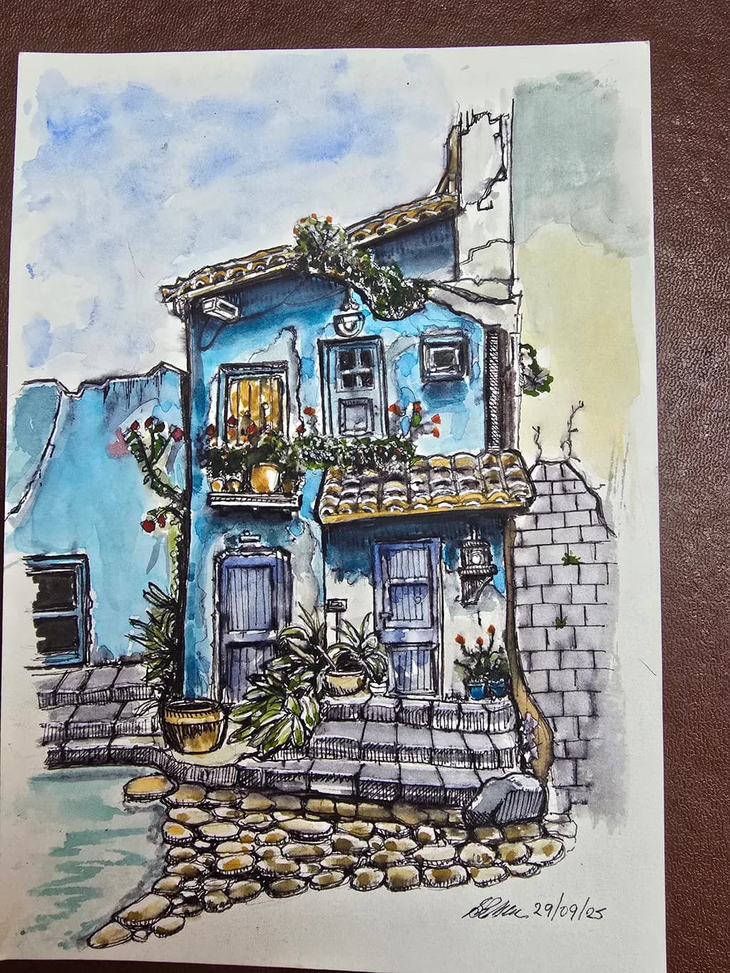 Blue Cottage Steps