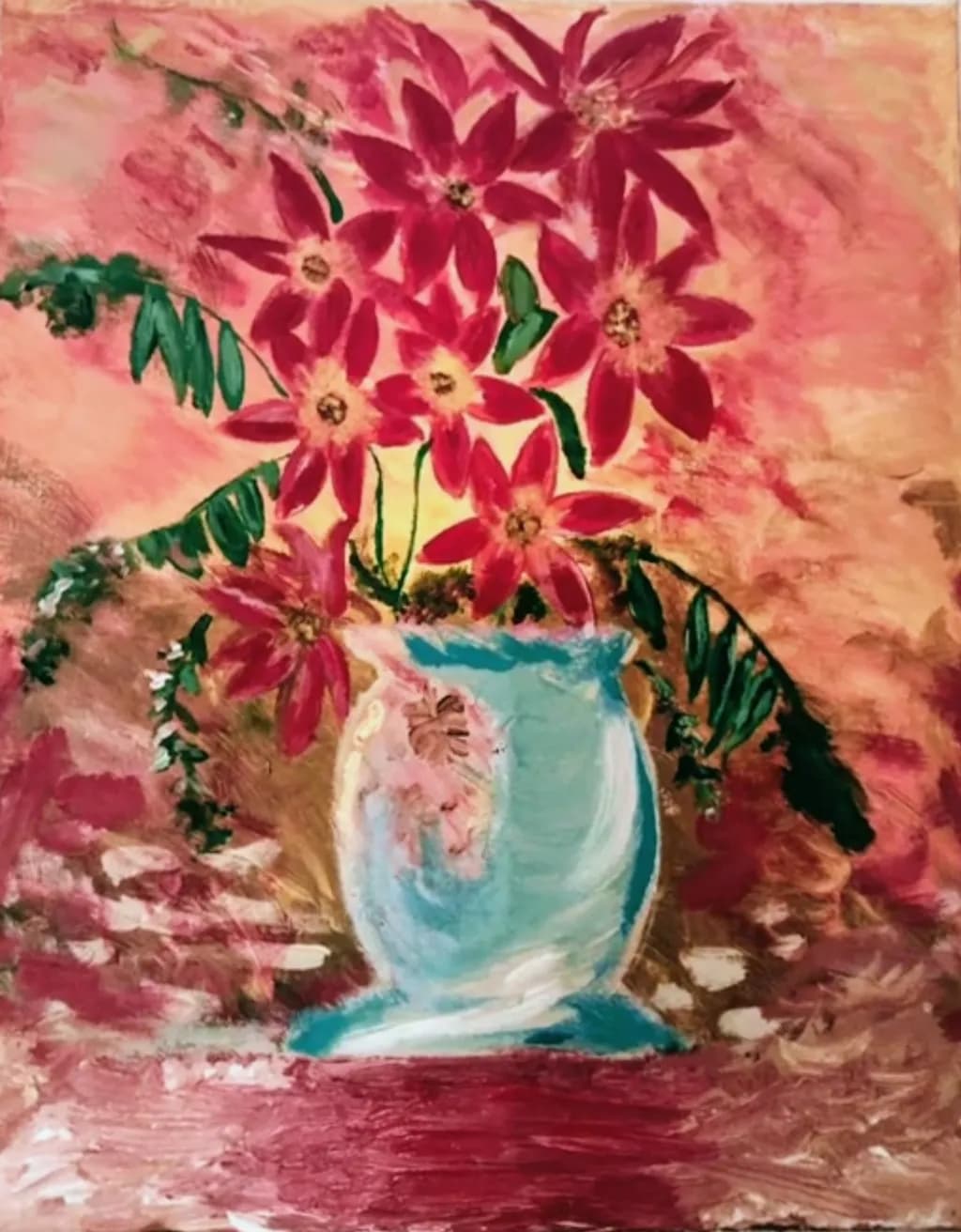 Red Blossom Vase