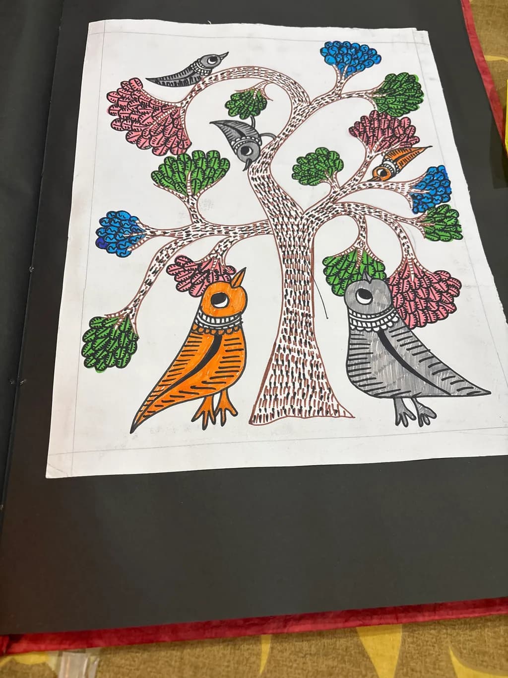 Colorful Tree and Birds