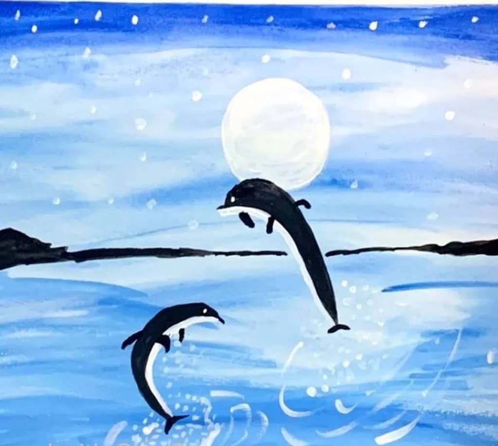 Moonlit Dolphins