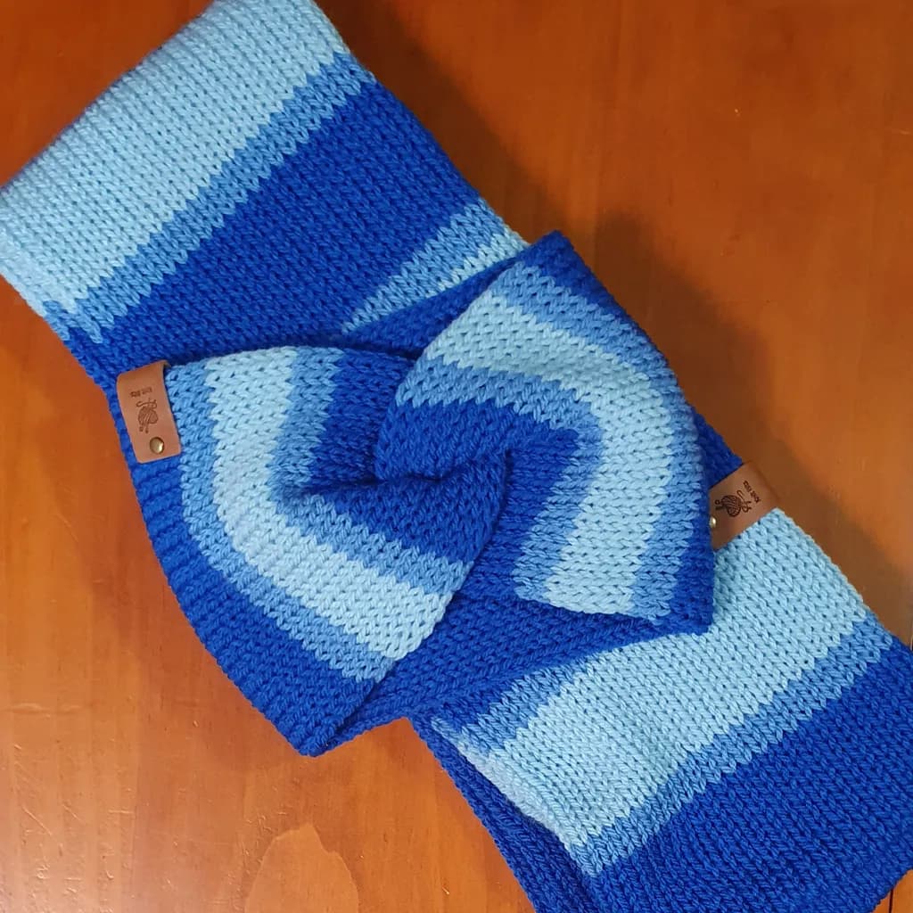 Blue Knit Scarf